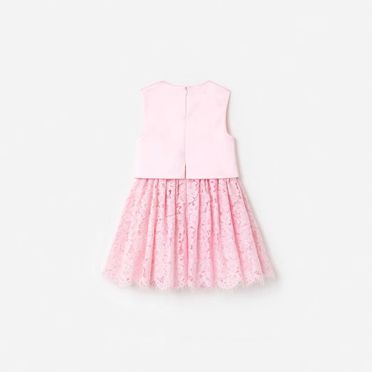 Pink Satin Lace Dress