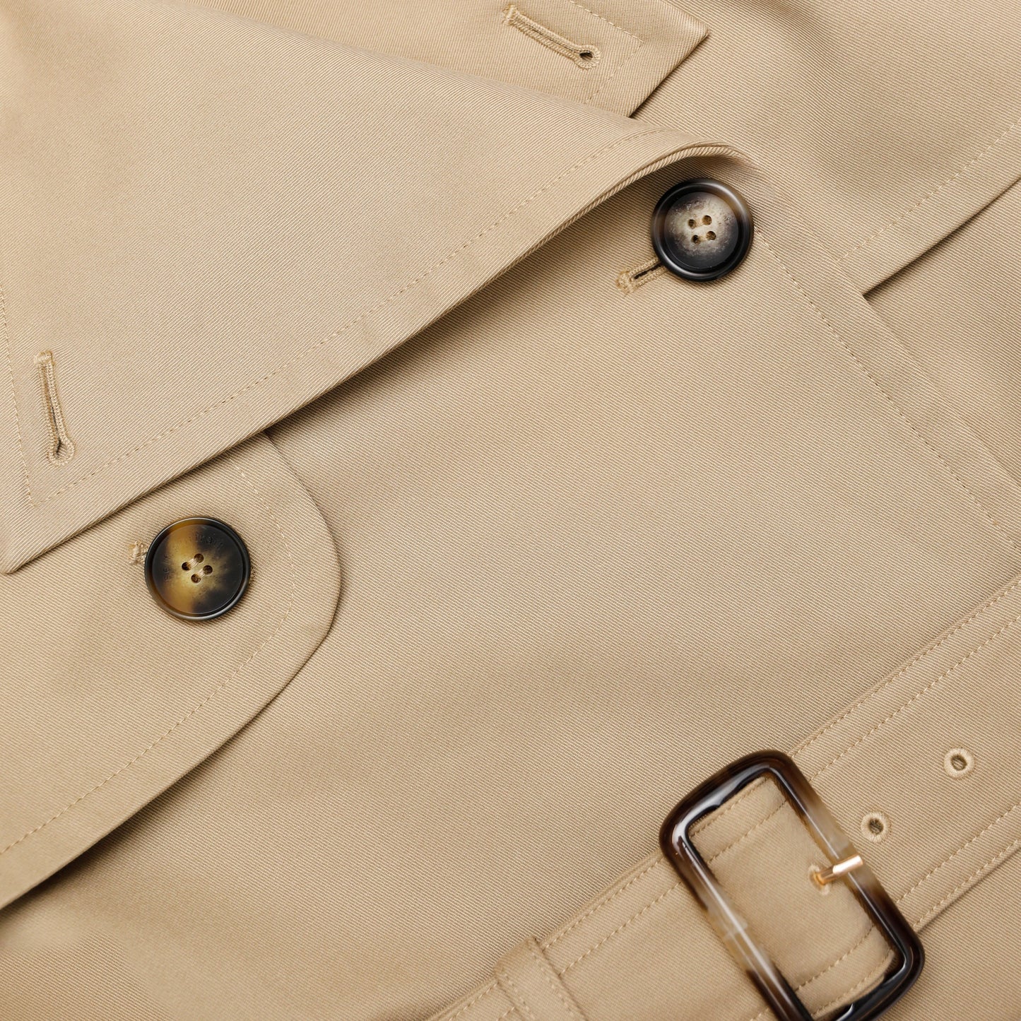 Beige Cropped Trench Jacket