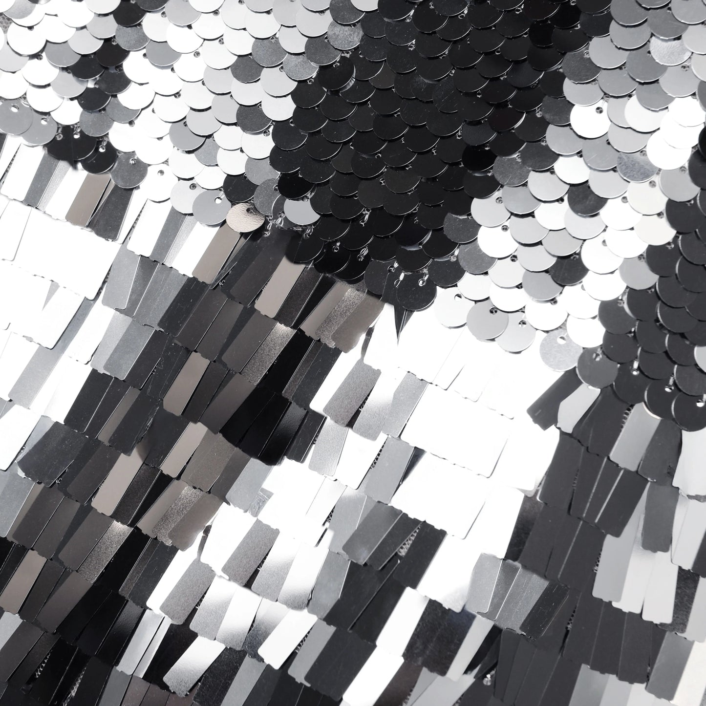 Silver Gradient Sequin Midi Skirt