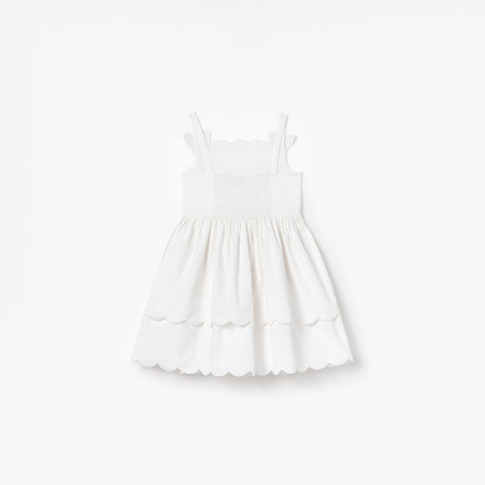 White Cotton Embroidered Dress