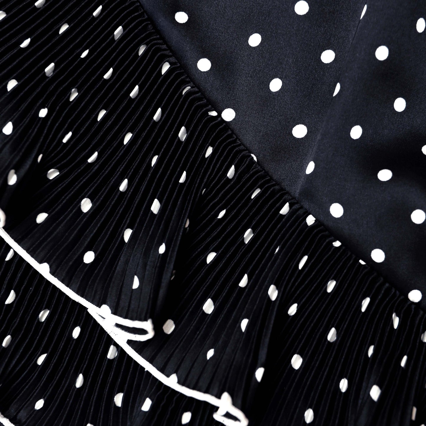 Black Polka Dot Frill Mini Skirt