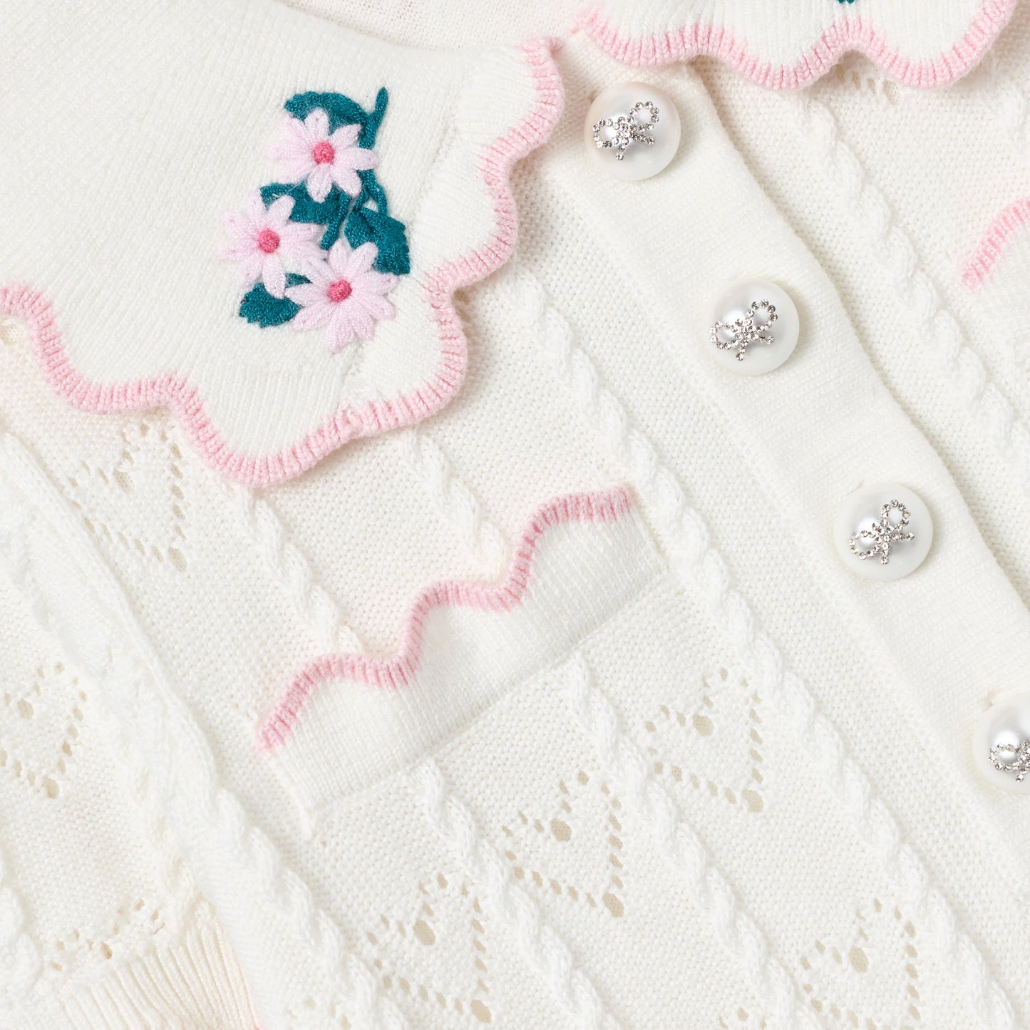 Cream Heart Knit Dress