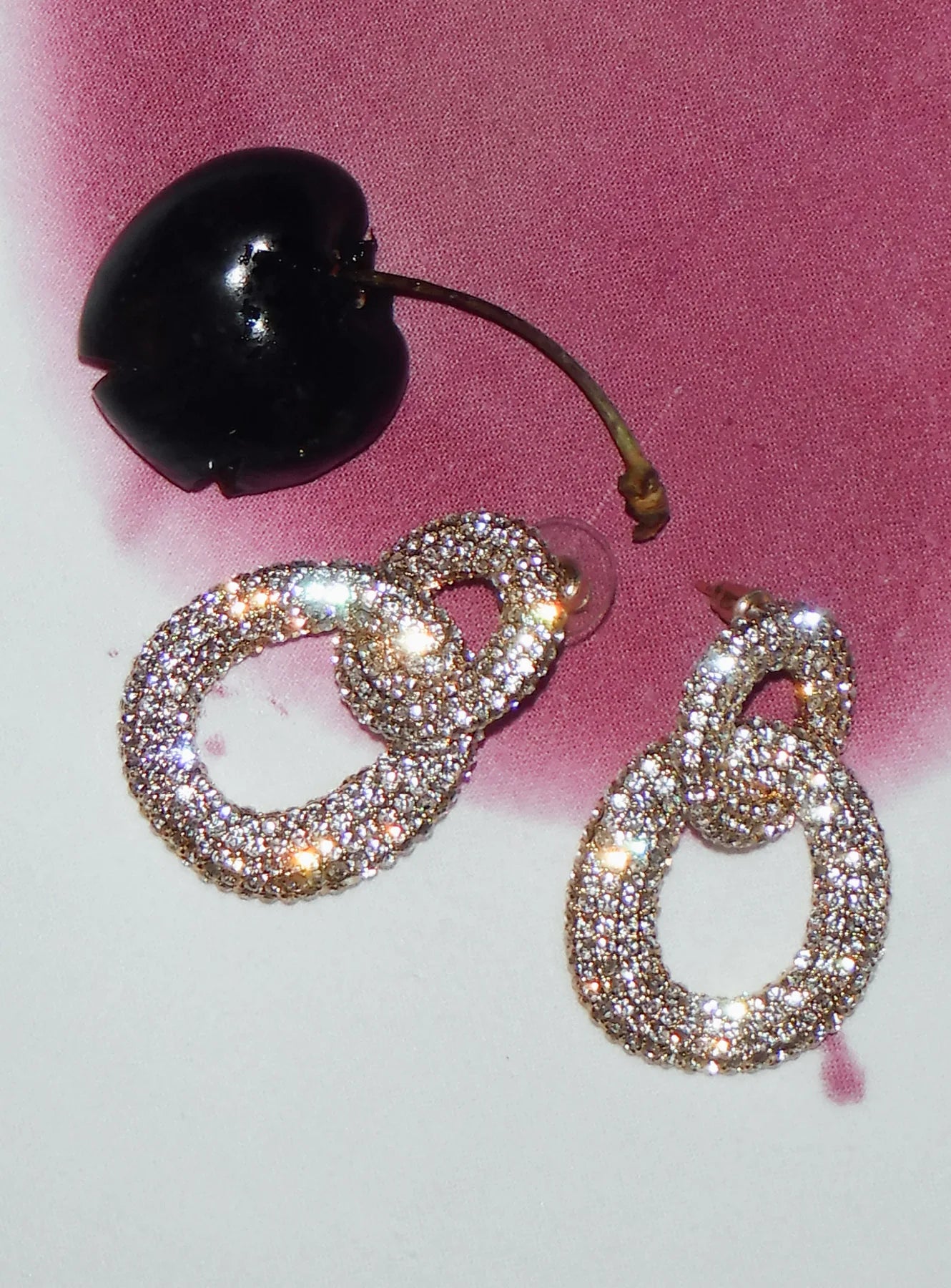 Gold Crystal Link Earrings