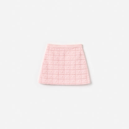 Pink Textured Knit Skirt