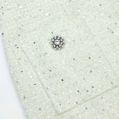 Lime Boucle Midi Skirt