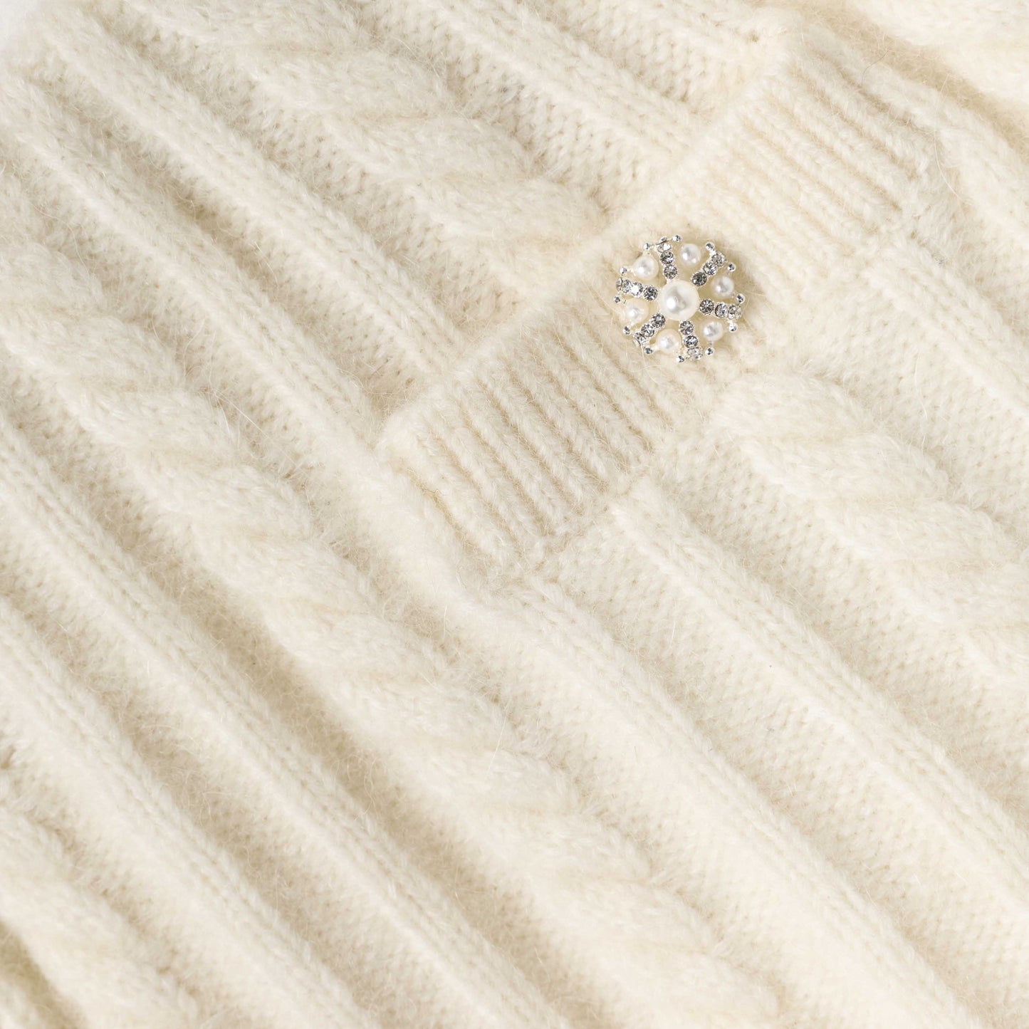 Cream Alpaca Knit Skirt