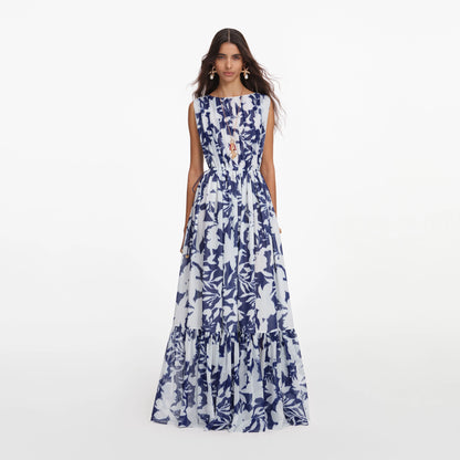 Printed Georgette Maxi Dress