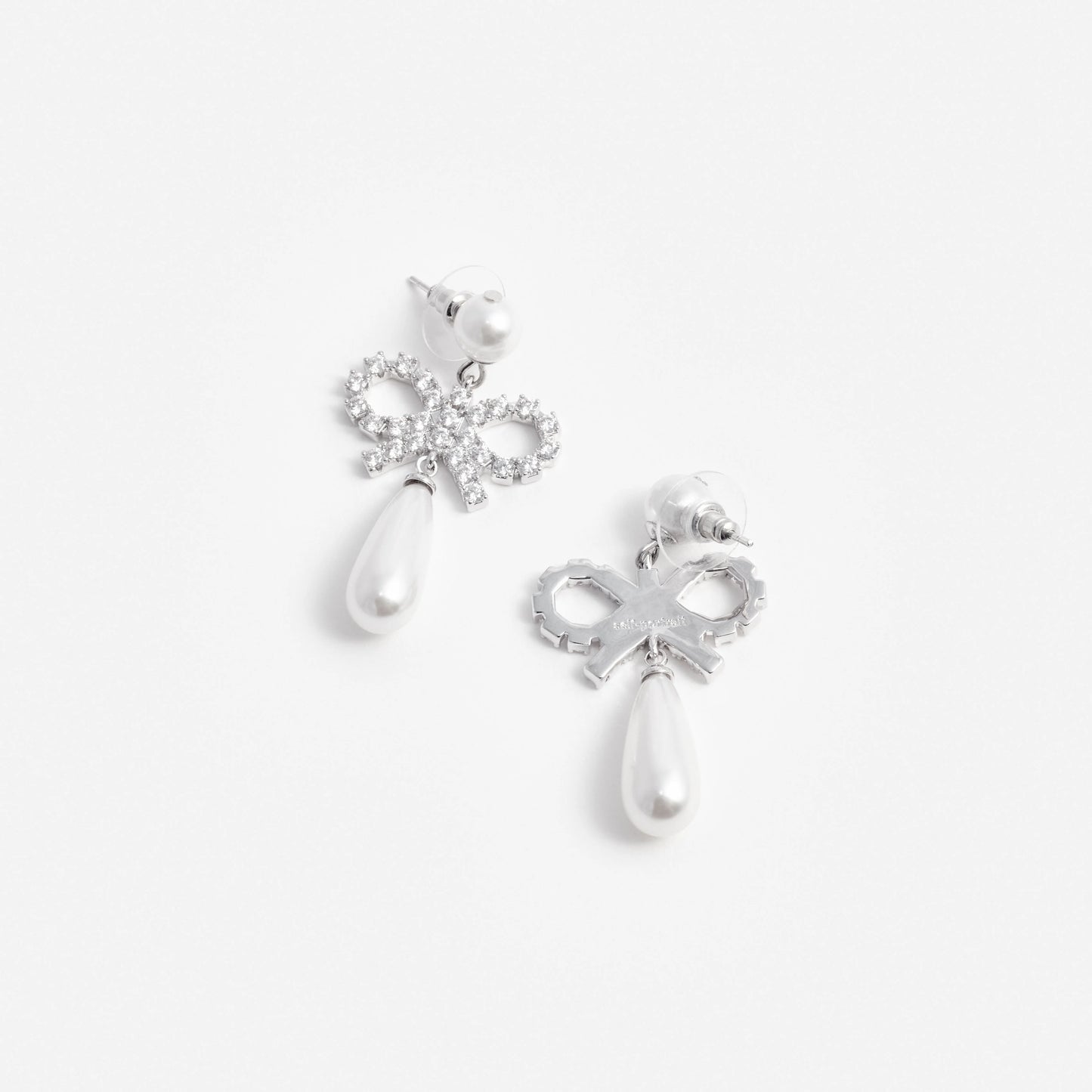 Pearl Bow Droplet Earrings