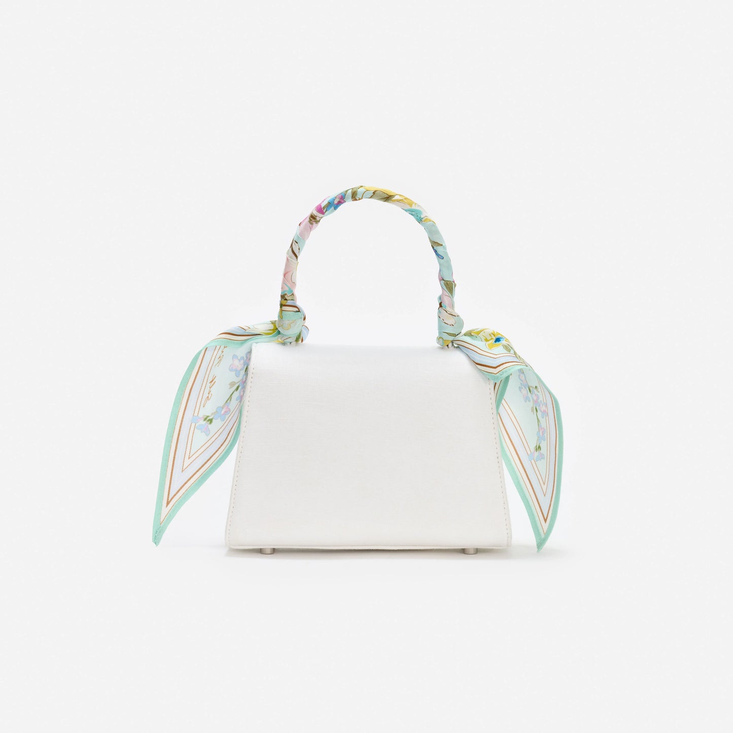 Cream Linen Mint Floral Mini Bag