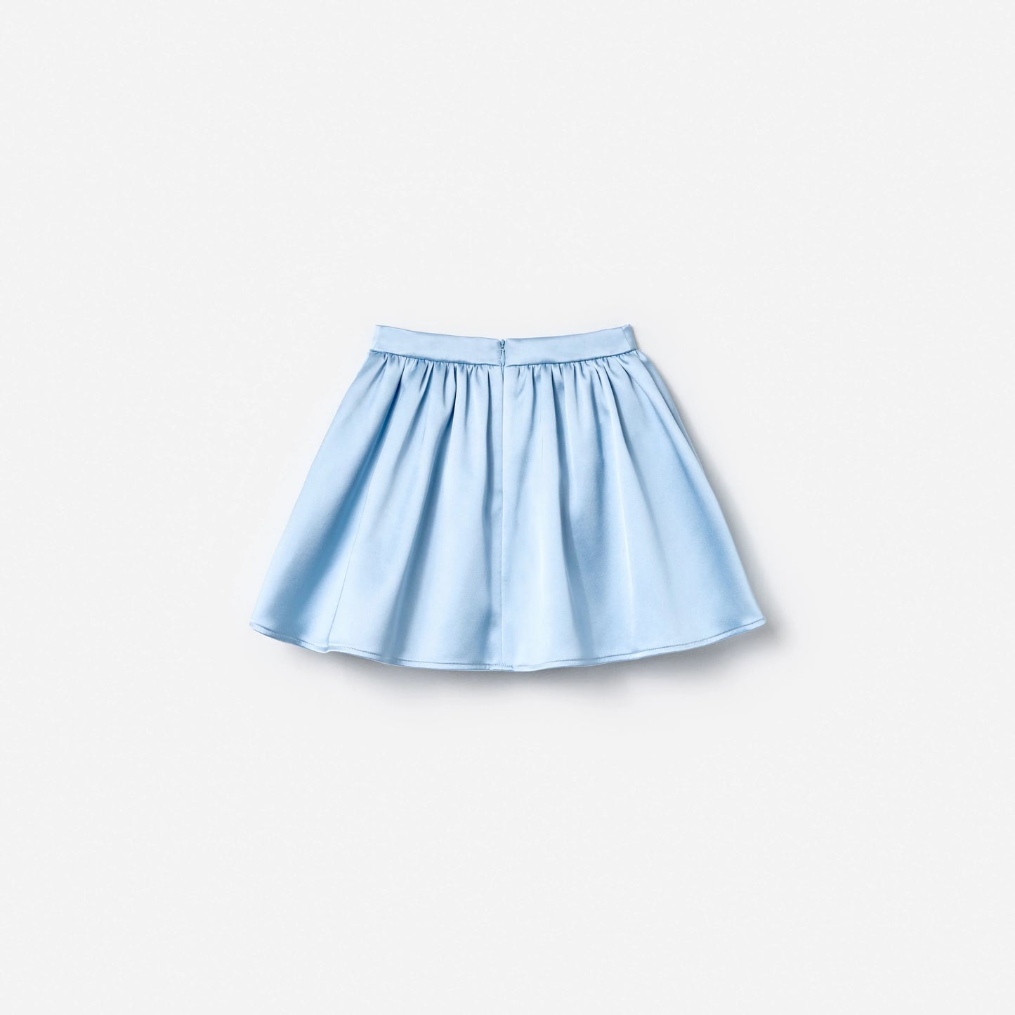Blue Satin Sequin Flower Skirt