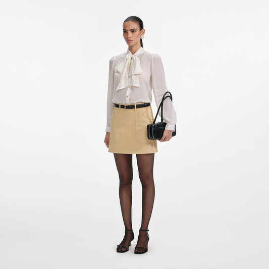 Cream And Gold Chiffon Blouse