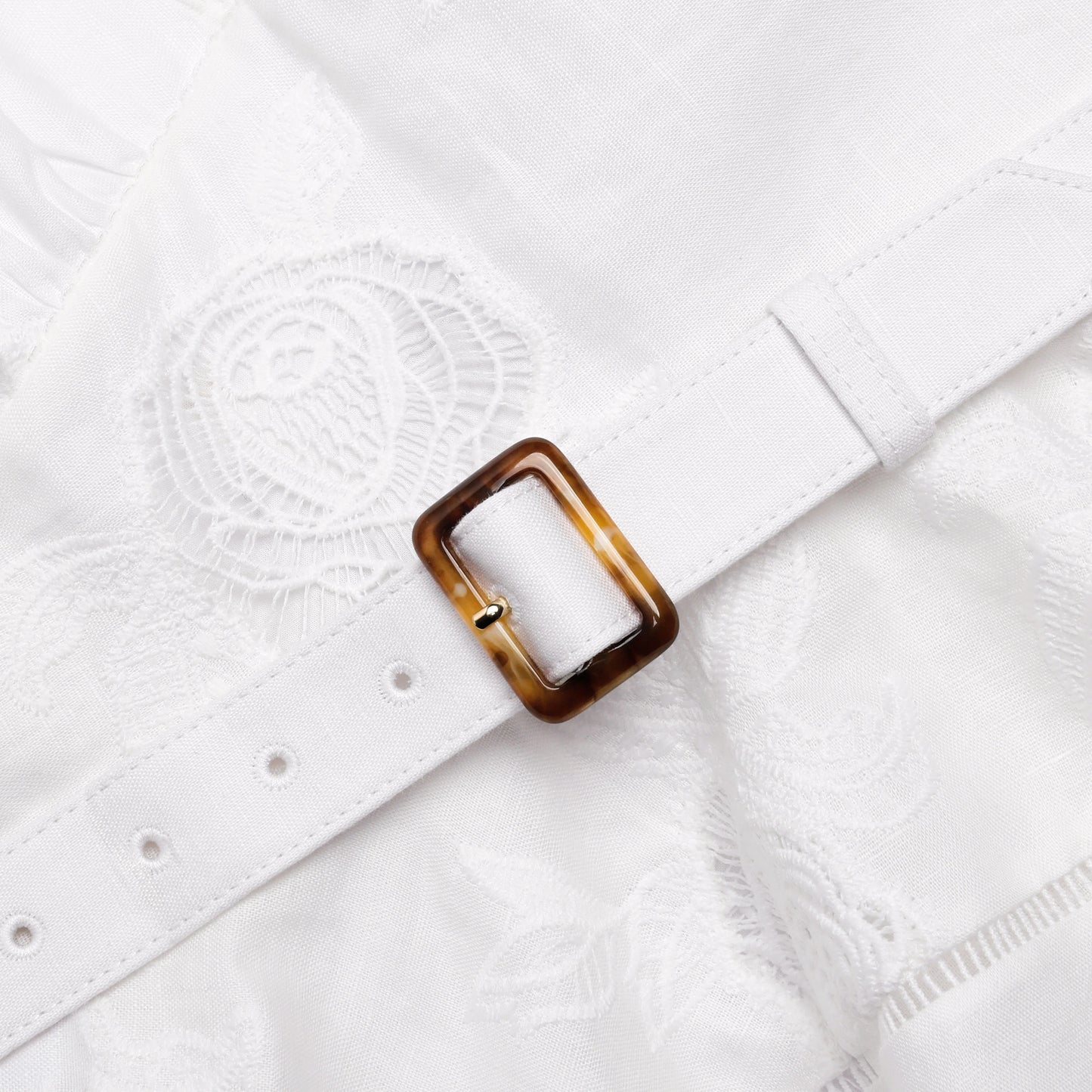 White Linen Blend Peplum Mini Dress