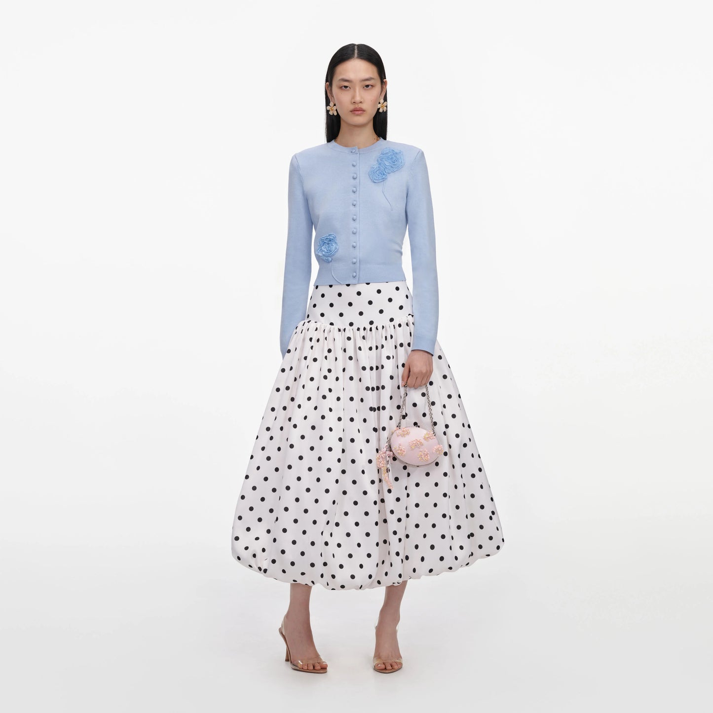 Blue Flower Knit Cardigan