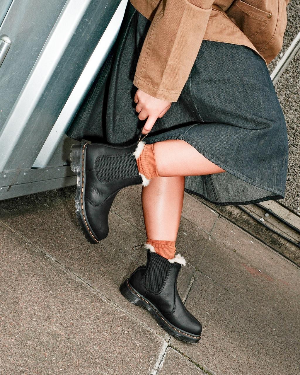 2976 Leonore Faux Fur Lined Burnished Chelsea Boots
