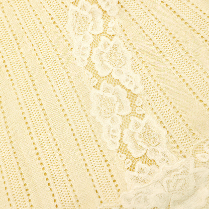 Yellow Pointelle Knit Mini Skirt