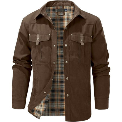 🔥Men's Flannel Lined Shacket Jacket