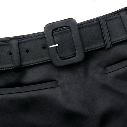 Black Satin Shorts