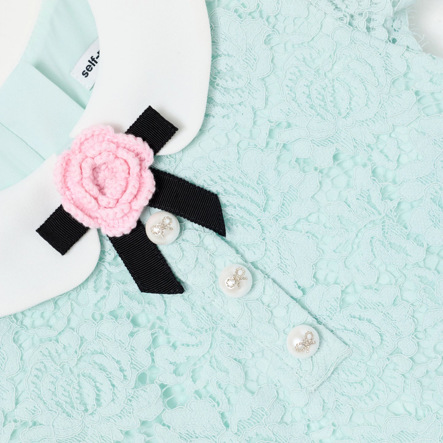 Mint Lace Collared Dress