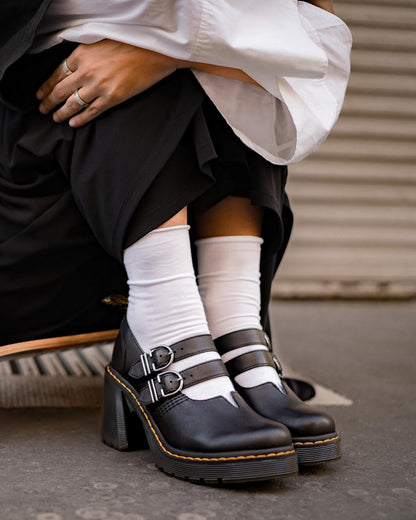 Eviee Sendal Leather Heeled Mary Jane Shoes
