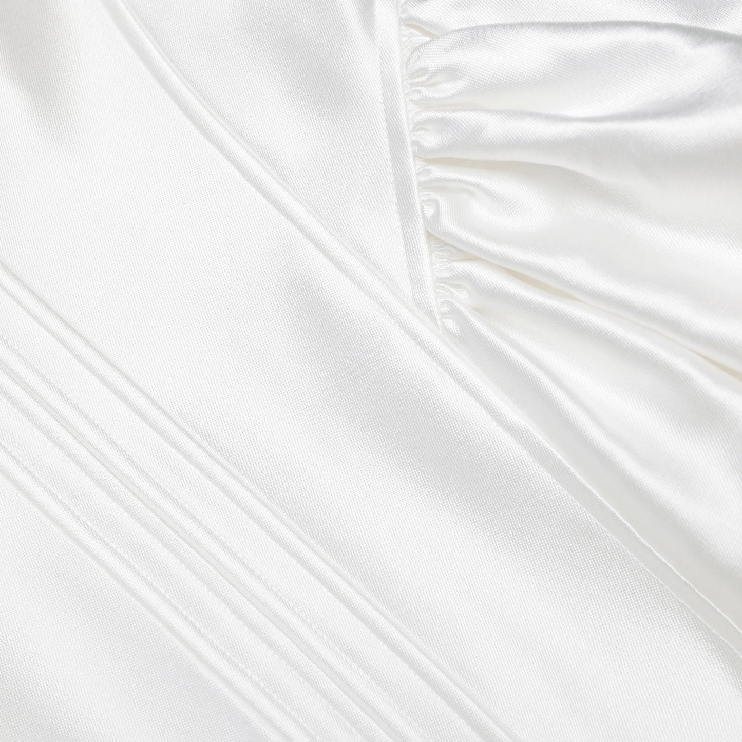 White Taffeta Flared Mini Dress