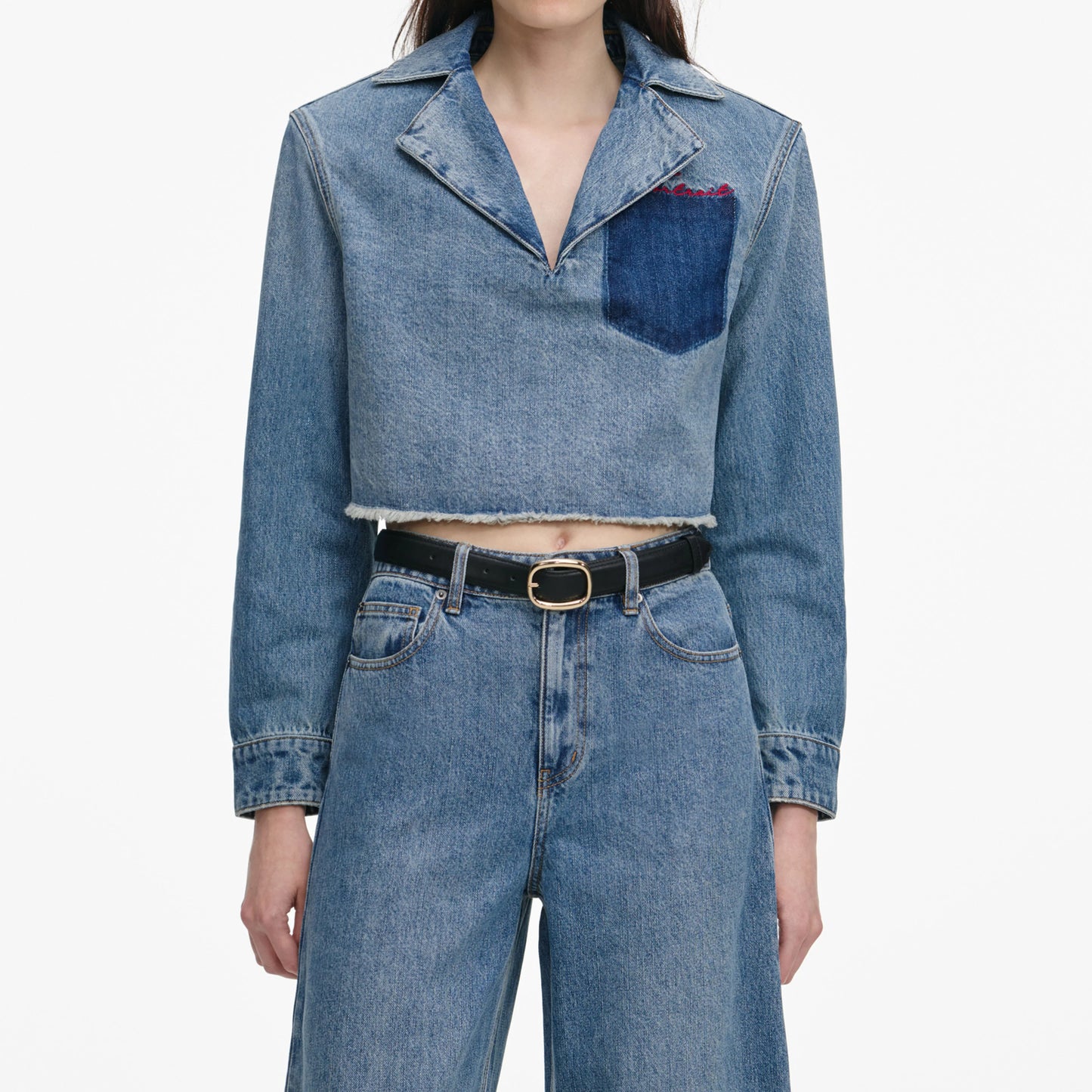 Blue Barrel Leg Jeans