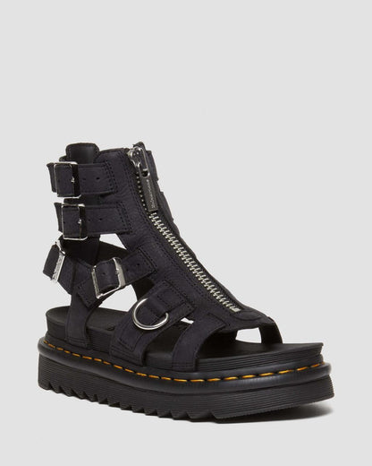 Olson Tumbled Nubuck Leather Gladiator Zip Sandals