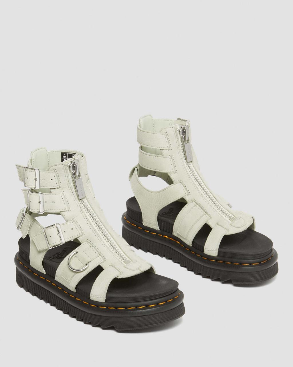 Olson Tumbled Nubuck Leather Gladiator Zip Sandals