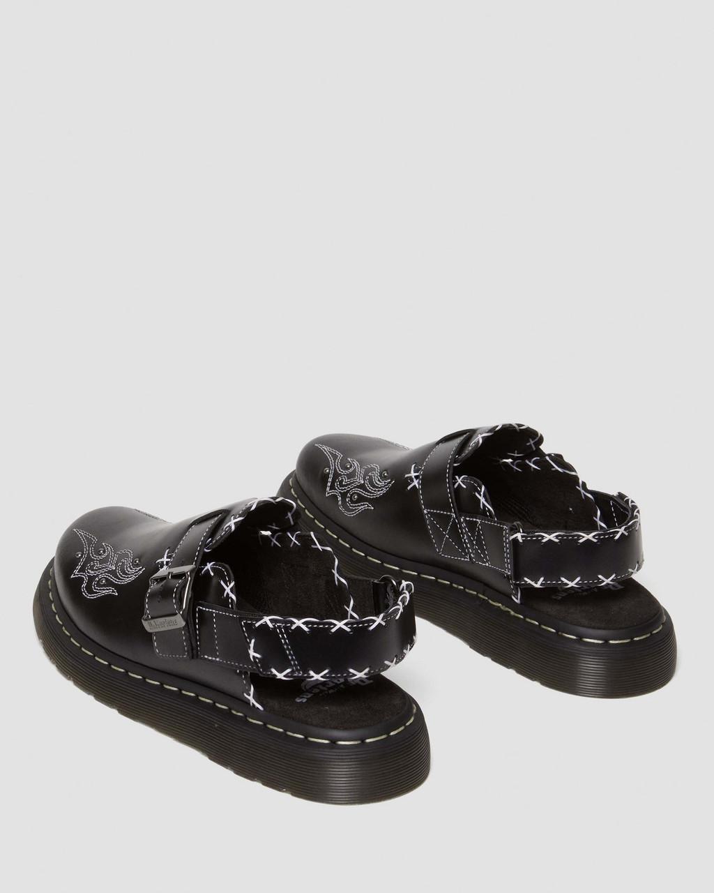 Jorge Contrast Stitch Leather Mules