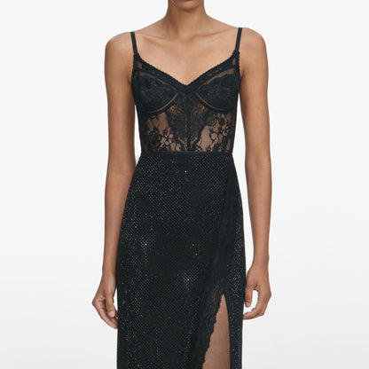 Black Lace Strappy Top