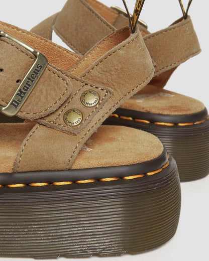 Gryphon Tumbled Nubuck Leather Platform Sandals