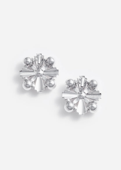 Large Silver Encrusted Earrings