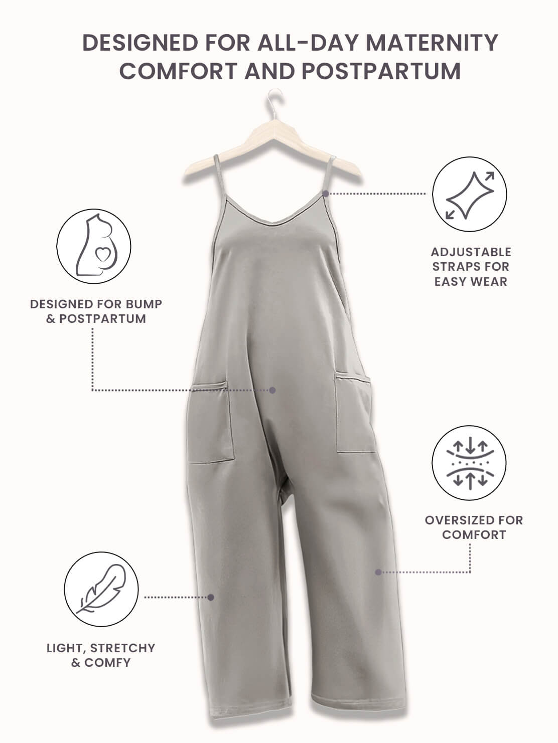Oversized Jumpsuit - Maternity & Postpartum---Click to buy and get an additional 50% off