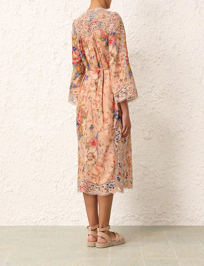 August Broderie Midi Dress