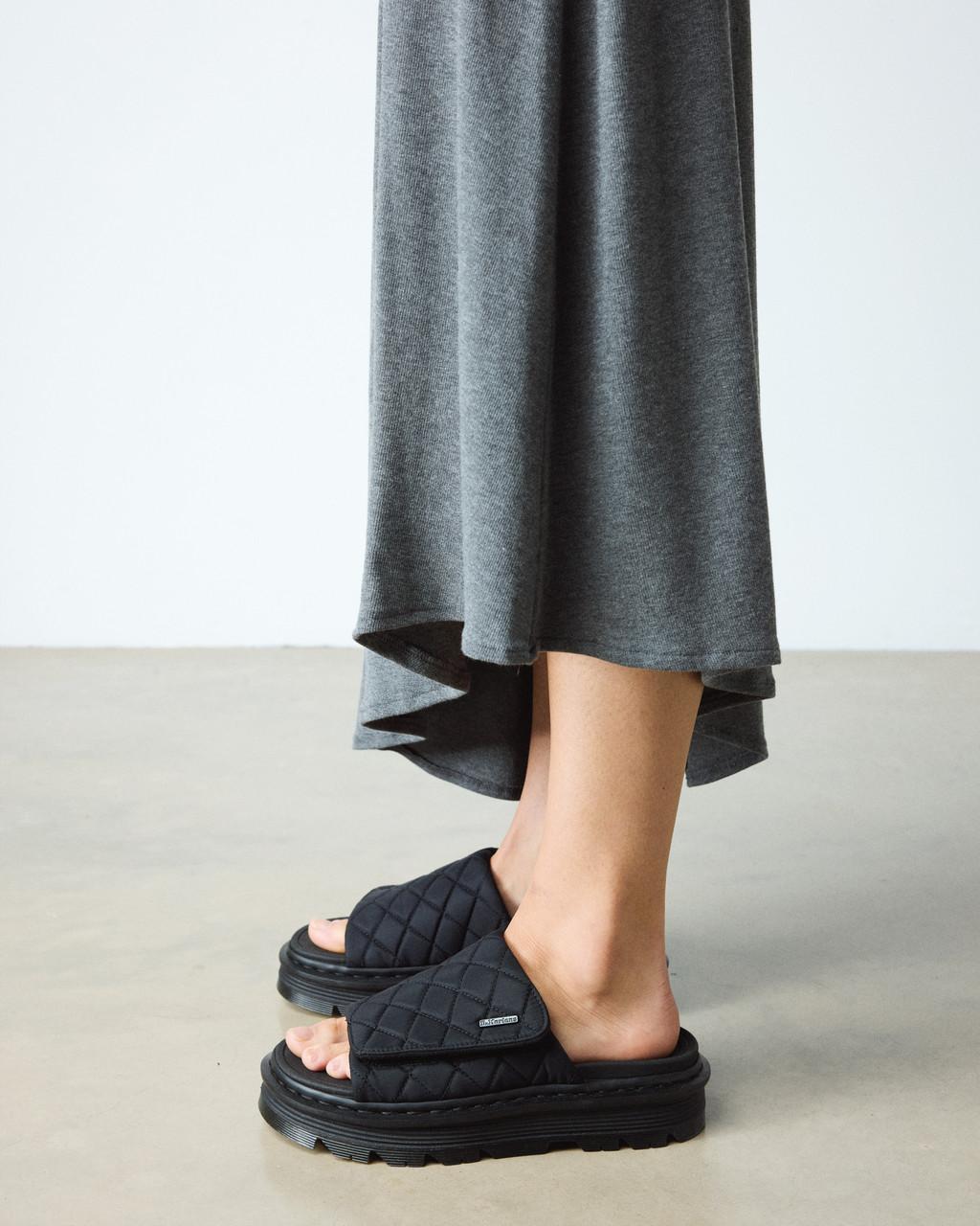 Zebzag Quilted Canvas Platform Slides