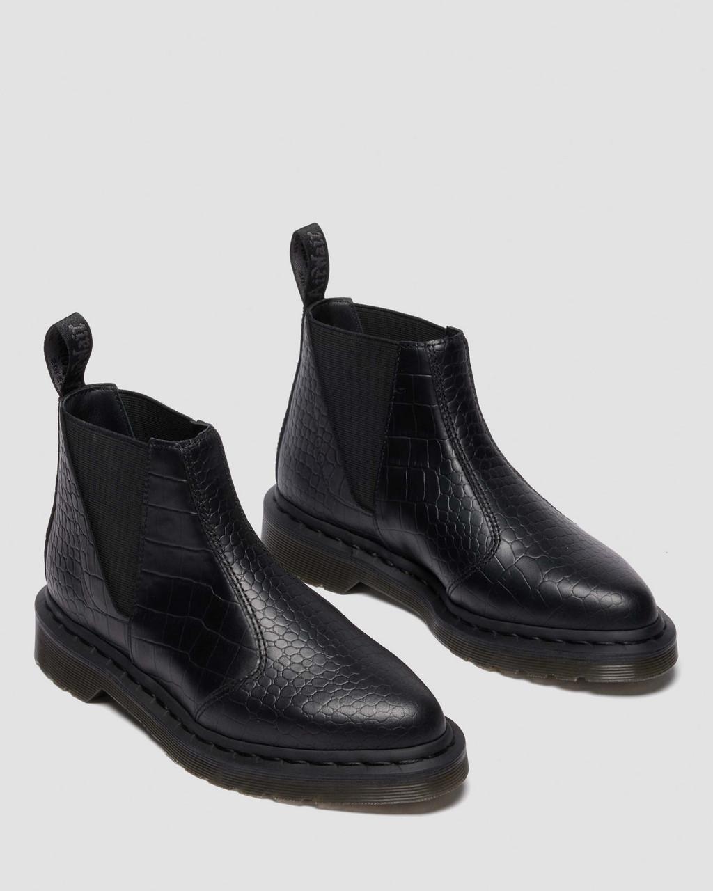 Bianca II Tapered Croc Emboss Leather Lo Boots