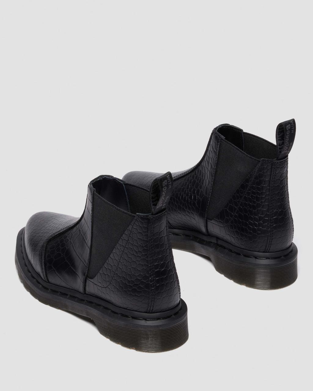 Bianca II Tapered Croc Emboss Leather Lo Boots