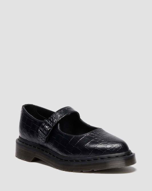 Elphie Mary Jane Emboss Leather Shoes