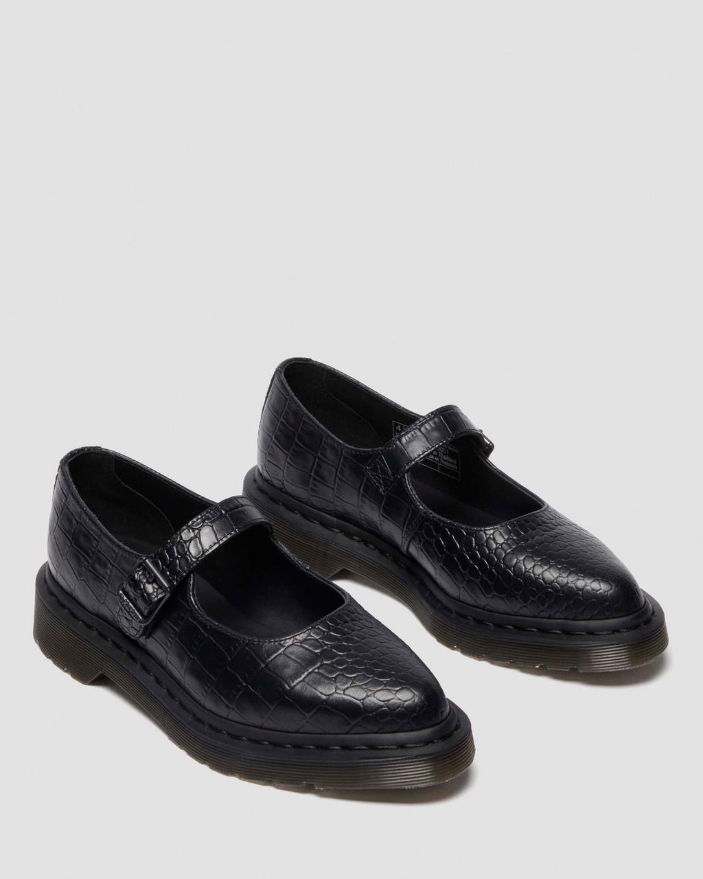 Elphie Mary Jane Emboss Leather Shoes