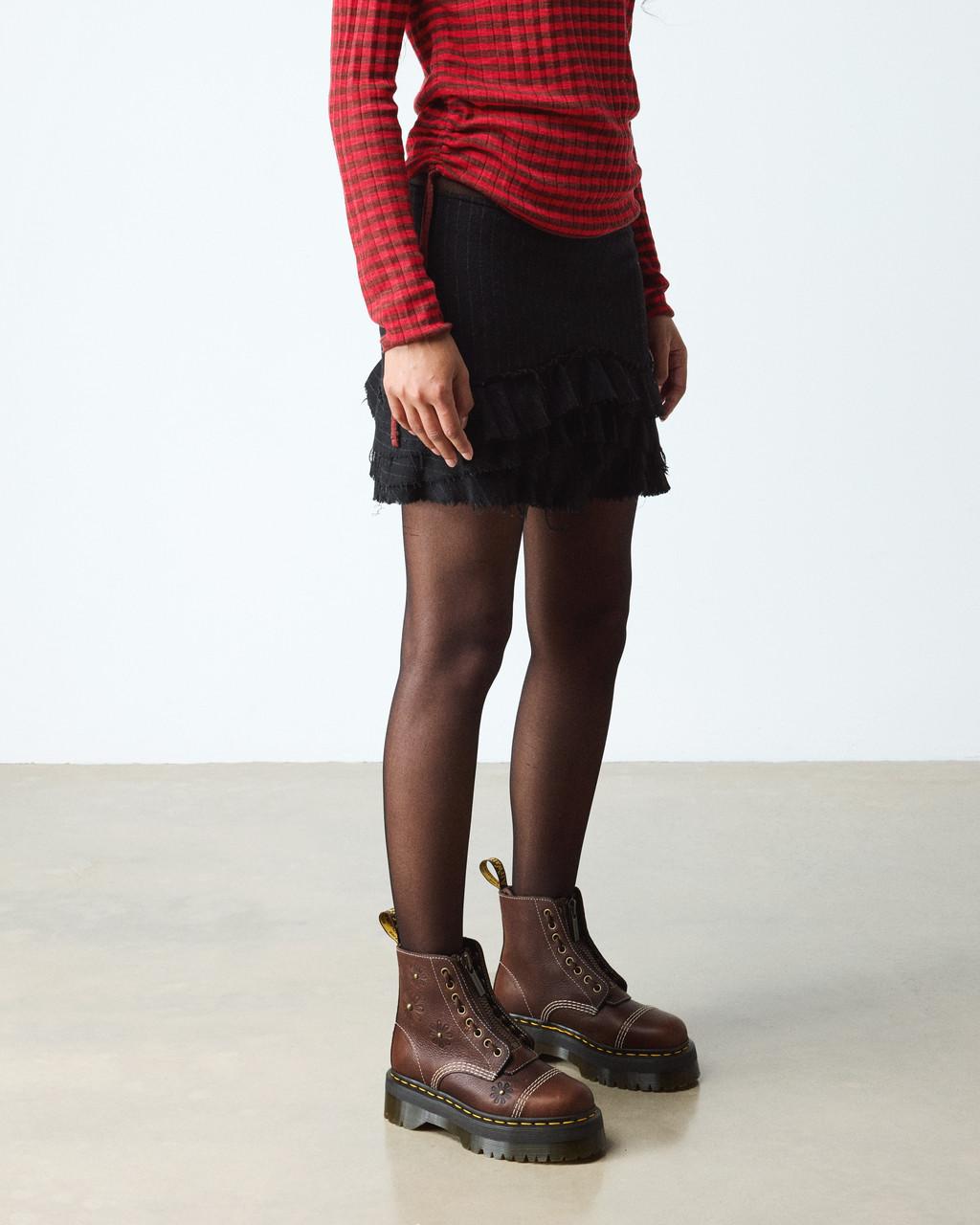 Sinclair Flower Grizzly Leather Platform Boots