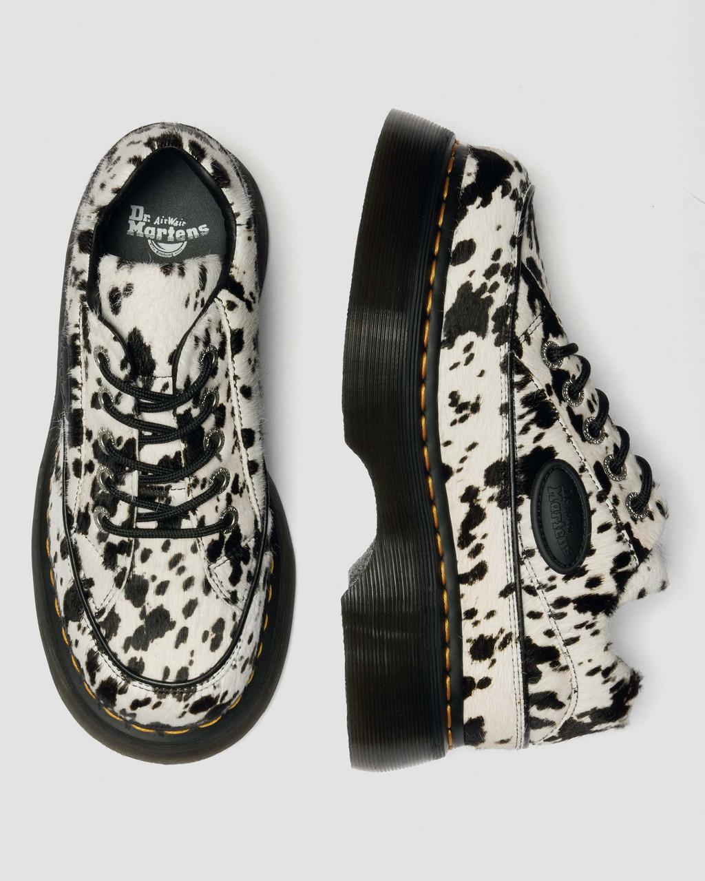 Buzz 5-Eye Dalmatian Hair On Leather Shoes