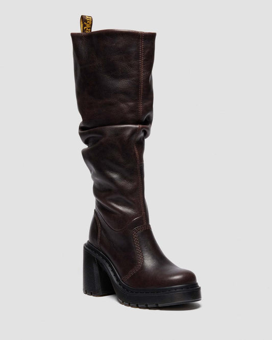 KASEY LEATHER KNEE HIGH HEELED BOOTS