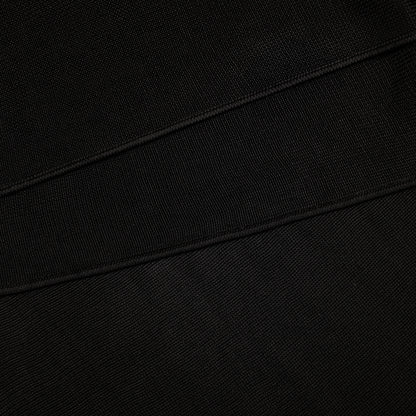 Black Viscose Knit One Shoulder Maxi Dress