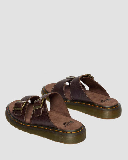 Josef Slide Grizzly Leather Sandals