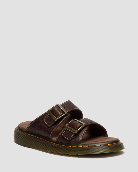 Josef Slide Grizzly Leather Sandals