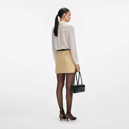 Cream And Gold Chiffon Blouse