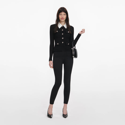 Black Tailored Knit Top