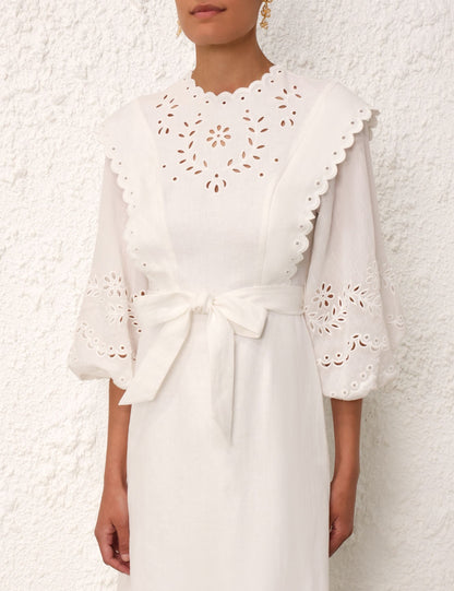 Junie Embroidered Midi Dress