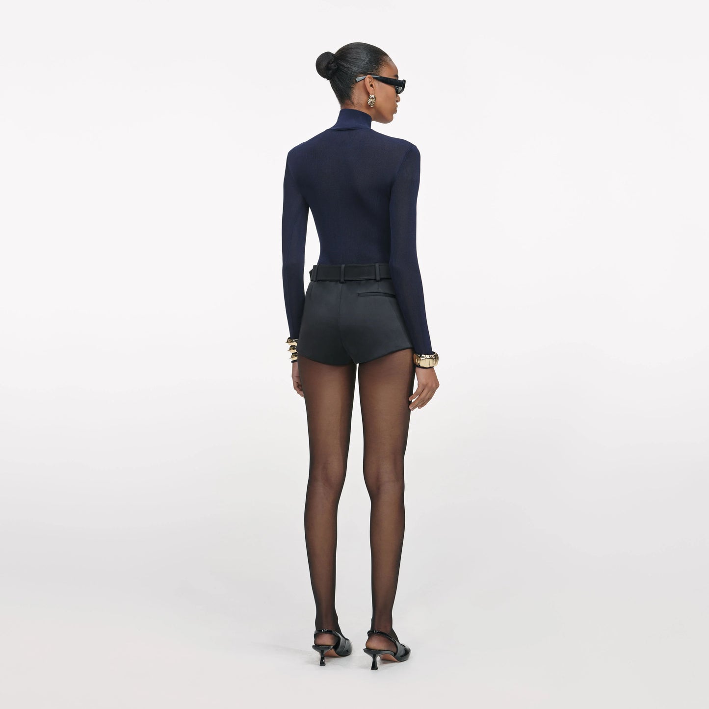 Navy Viscose Knit Top
