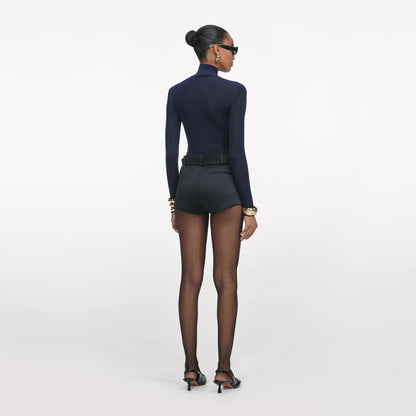 Navy Viscose Knit Top