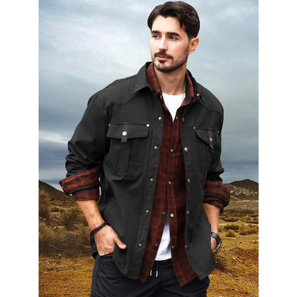 🔥Men's Flannel Lined Shacket Jacket